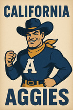 You see Davis Aggies j NCAA College Mascot Logo Poster Decor 12x8in Metal Sign