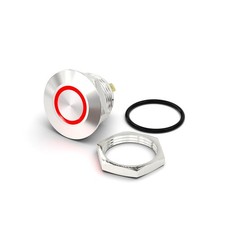 12mm Momentary Push Button Switch IP67 Waterproof 1NO Red 24V LED 12V/24V DC