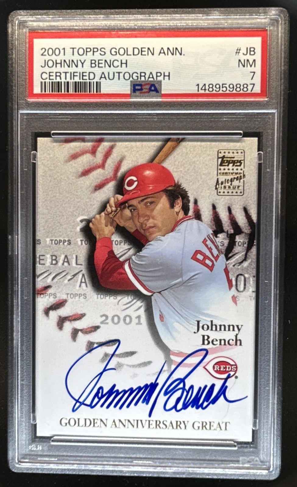 Johnny Bench #JB 2001 Upper Deck Ovation Baseball A Piece of History