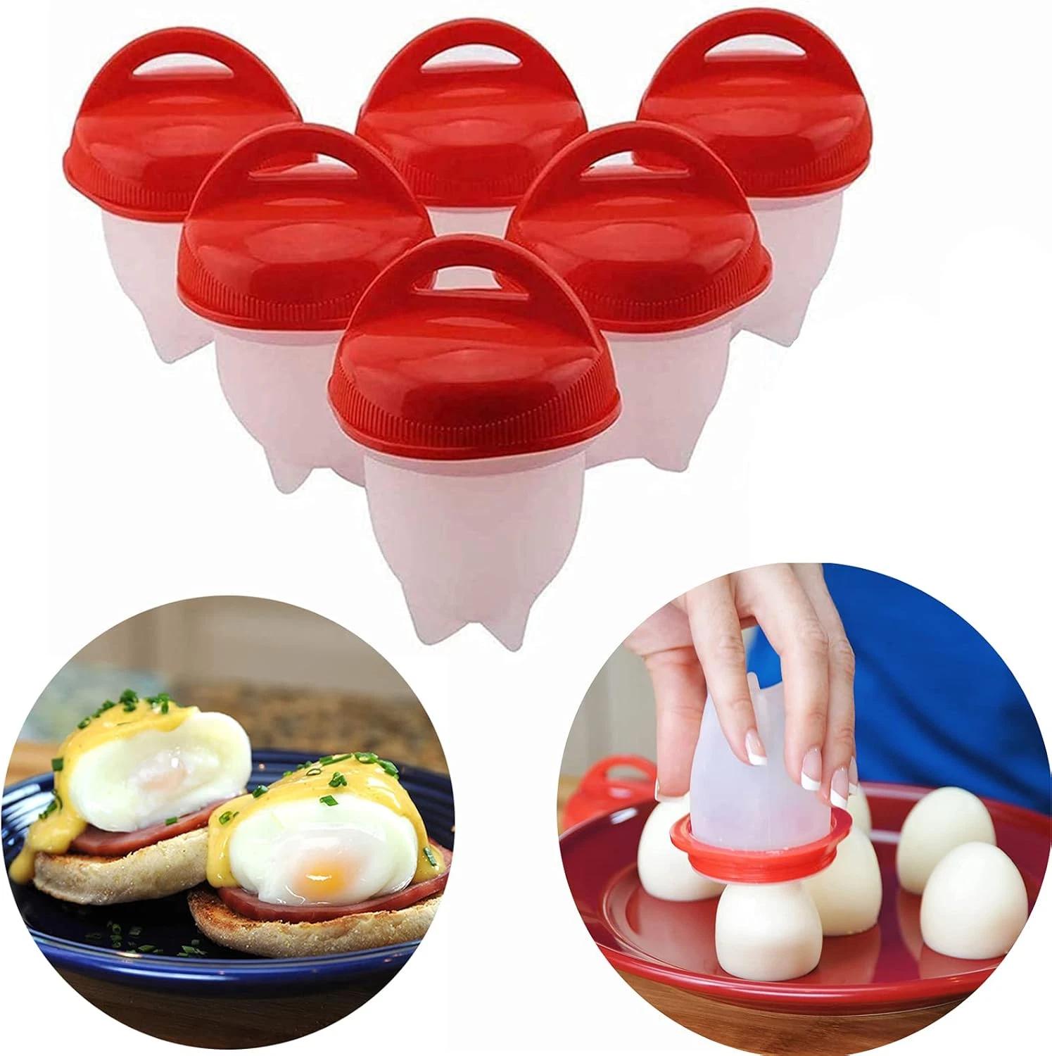 Egg Cooker - Hard Boiled Eggs without the Shell, 6PCS/Set Egg Poachers Cooker Si