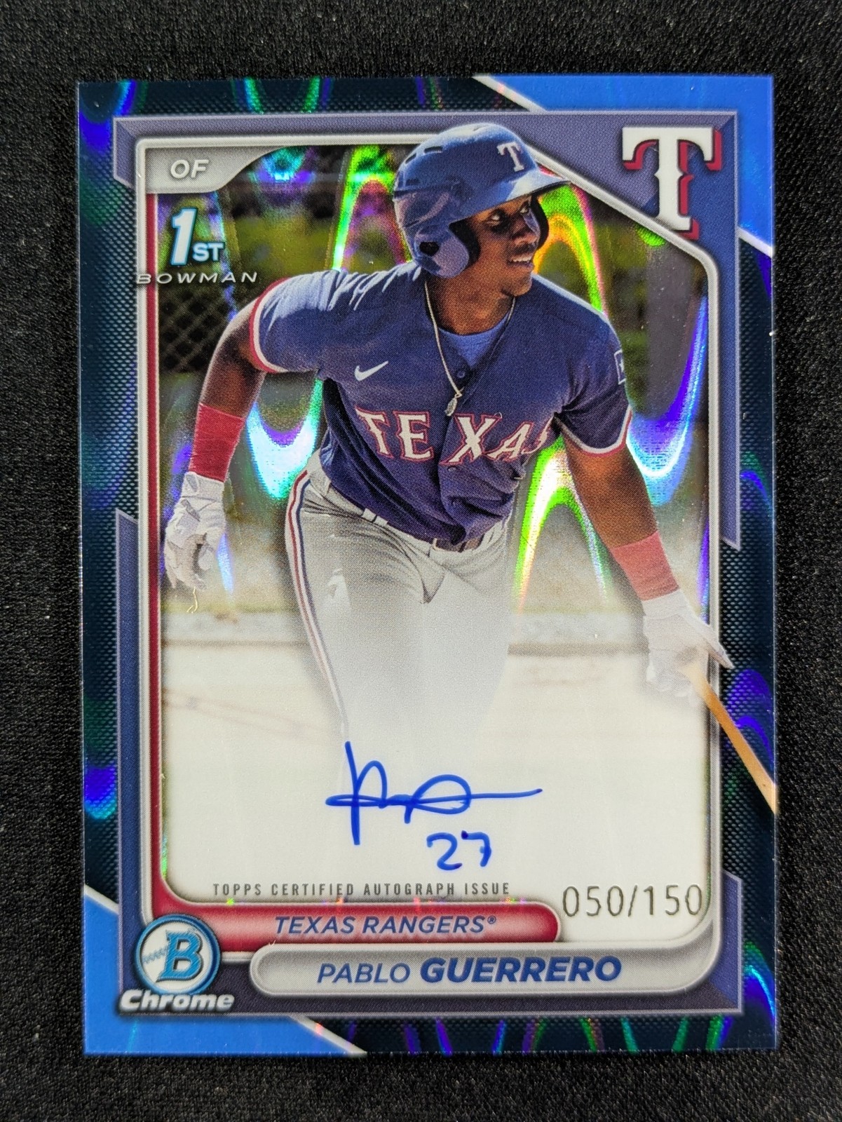 2024 Bowman Chrome PABLO GUERRERO 50/150 1st Bowman Auto Blue Raywave #CPA-PG