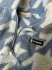 Rhoback Rivanna Fleece Pullover Sz S Bold Houndstooth-High Country Blue Gorpcore
