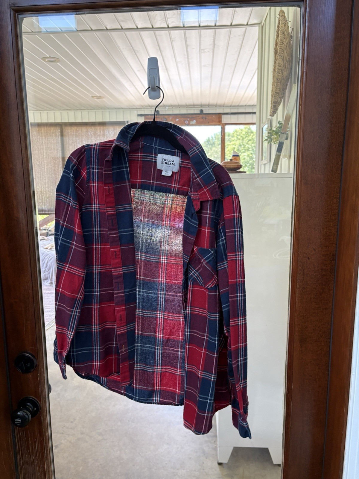 FIELD AND STREAM Red Plaid Flannel Button Down Sh… - image 1