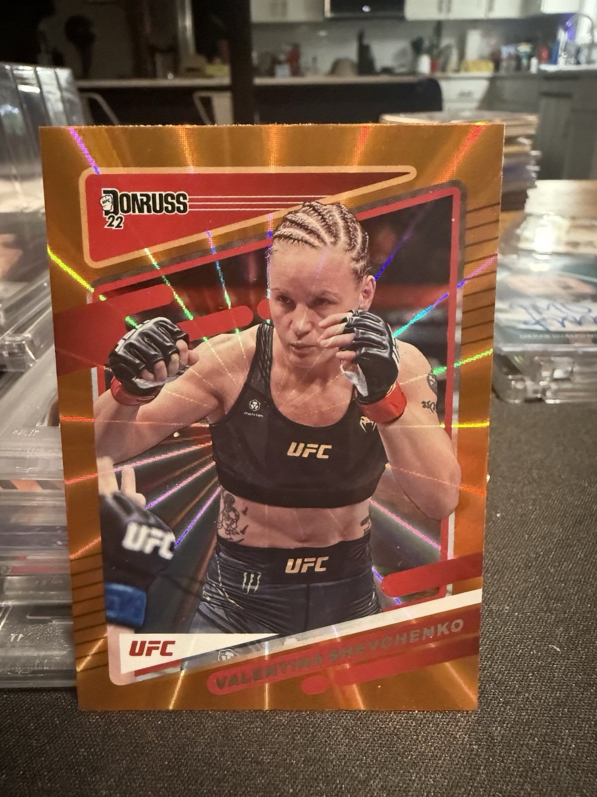 Panini Donruss UFC 2022 Valentina Shevchenko #40 Holo Orange Laser MMA Card