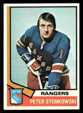 1974-75 Topps Peter Stemkowski #77 - New York Rangers - NM+