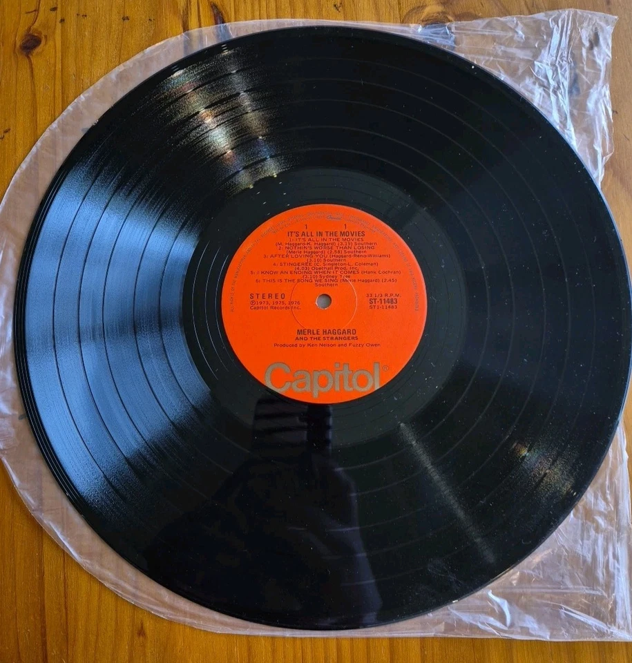 Merle Haggard and the Strangers - It's All In The Movies Vinyl Record - Image 4 of 4