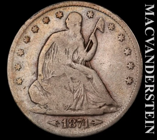 1874-S Seated Liberty Half Dollar — photo from the most recent tracked eBay sale