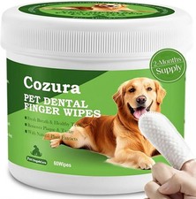 Dog Dental Wipes for Teeth Cleaning - Removes Plaque  Tartar, Effective