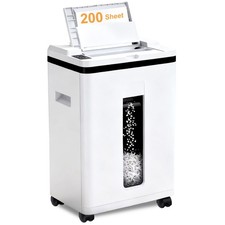 200-Sheet Auto Feed Paper Shredder P-5 Micro Cut 5.8 Gal 60 dB for Office Home