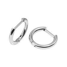 G23 Titanium Hoop Earrings for Sensitive Ears Small Silver Cartilage 8mm