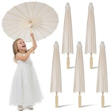 6pcs Paper Parasol Umbrellas: 15.8'' Chinese Japanese Umbrellas