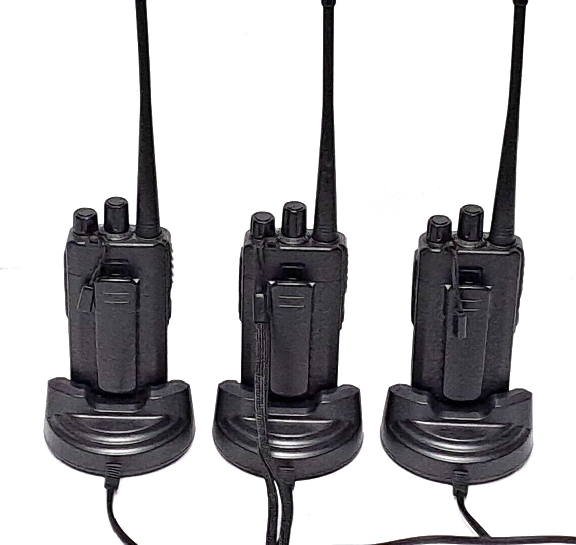 Lot Of 3 Baofeng Two Way Radios Model C2 With Charging Docks 1-2 Miles Radius