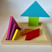 Montessori Holz Tangram Puzzle – Kreatives Lernspielzeug mit Vorlagen