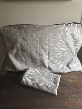 Home Classic Kohl's 100% Polyester Floral Shiny Brown Tan King Size Pillow Shams