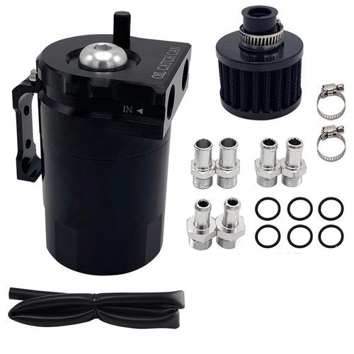 Car Oil Separator Catch Can with Breather Filter Dipstick Hole Breathable Tank - Picture 2 of 10