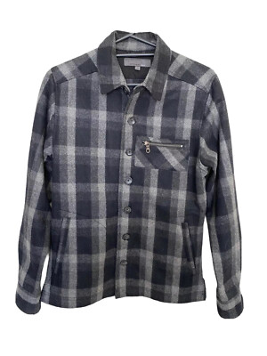 Witchery Mens Jacket Size S Winter Black Grey Check Wool