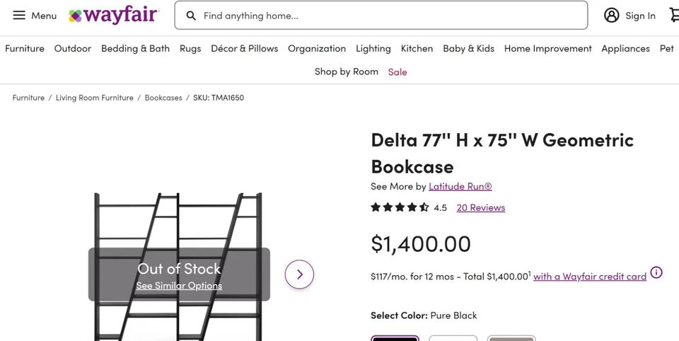 [SOLO RECOGIDA] Librería TemaHome Delta 4 lacada negra Foto 2 de 4