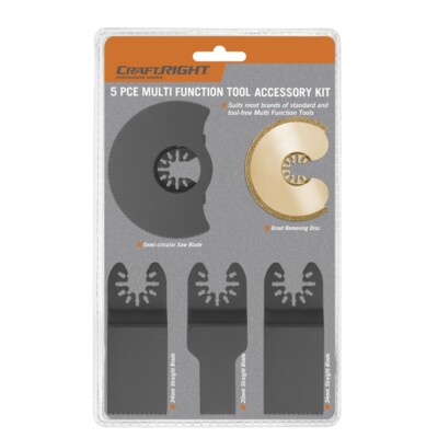CraftRight - Oszillierendes Multifunktionswerkzeug Zubehörset - 5 Stück - Brandneu