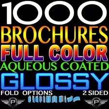 1000 BROCHURE 8.5" X 11" FULL COLOR 2 SIDED 100LB GLOSS AQUEOUS COATED TRIFOLD