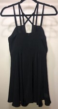 Urban Outfitters Silence + Noise Black Crisscross Fit & Flair Dress Women's Sz 2
