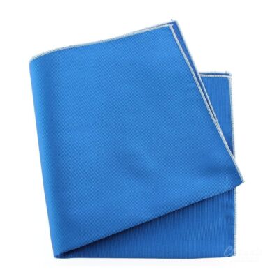 Pochette Tyler & Tyler Preppy club Bleu et blanc Soie Club rayé