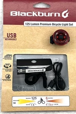 Blackburn Premium Bicycle Light Set 125 Lumen LED Headlight & Rear Taillight Set