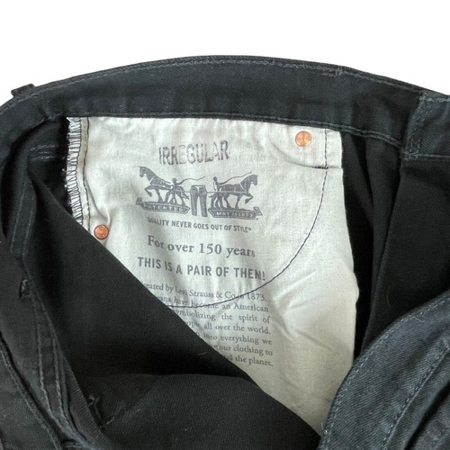 NEW Levis 516 Straight Jeans Mens 40x30 Black Denim 100% Cotton Dark Wash - Picture 5 of 5
