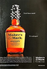 MAKER'S MARK WHISKY Genuine Vintage Print Ad Bourbon Whiskey Unplugged