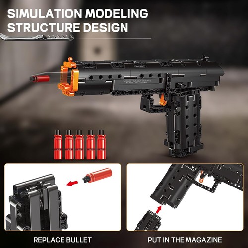 Mould King Gun Baustein Set, 1:1 Desert Eagle Modell, Gun Spielzeug Geschenk - Bild 3 von 8