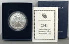 2011-W U.S. $1 Burnished American Silver Eagle (w/Box & COA) ~ 1oz Silver Coin