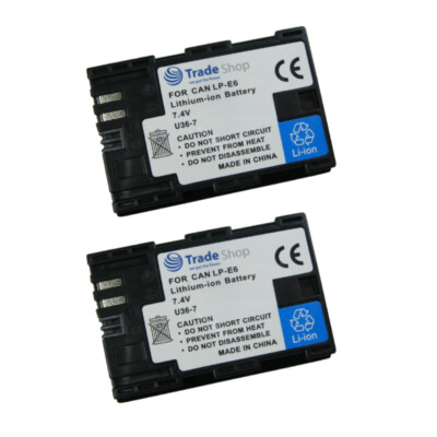2x Akku 2000mAh für Canon EOS 80D 90D R Ra R5 R6 6D Mark II XC10 XC15 Camcorder