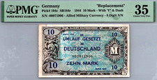 Germany 10 Mark 1944   REPLACEMENT   PMG 35 CHOICE VF P# 194c