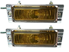 Pair Turn Signal Park Light Assemblies w/ Amber Lens For 1947-53 Chevy Truck