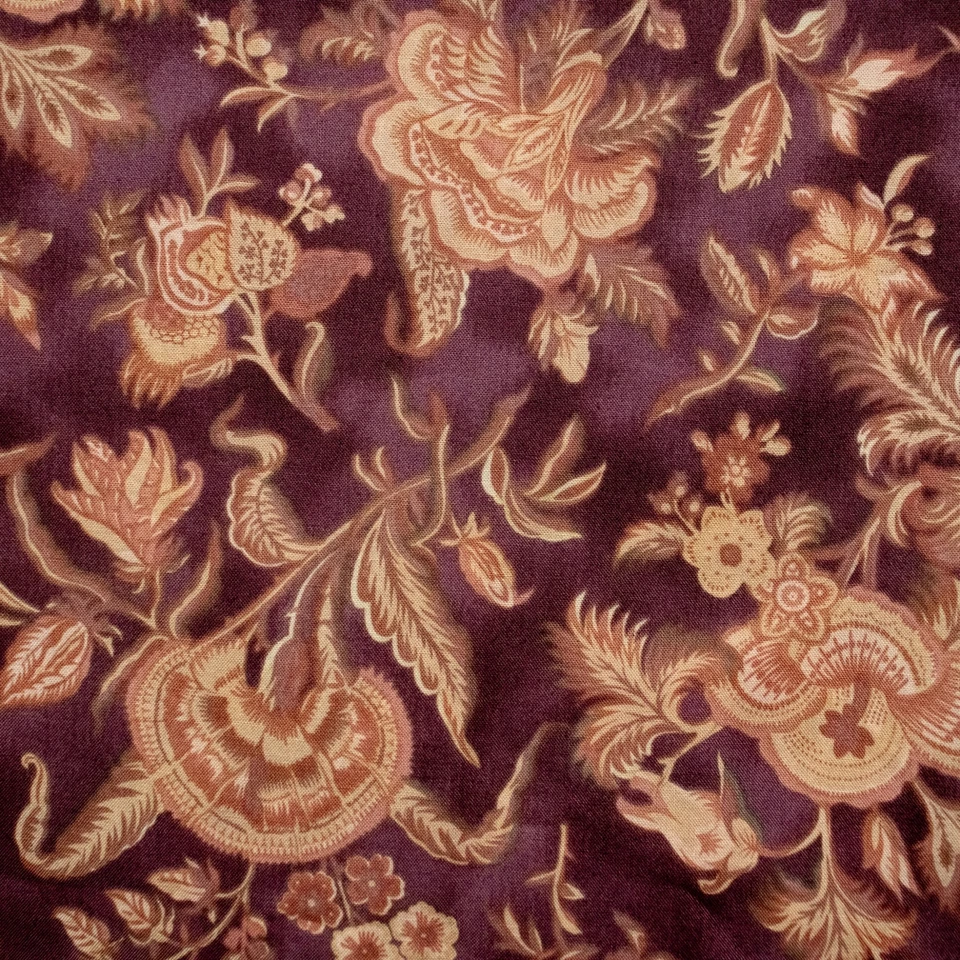 Moda by Robyn Randolph Cotton Quilting Fabric Half Yard BTHY Brown Paisley Flora - Image 4 of 4