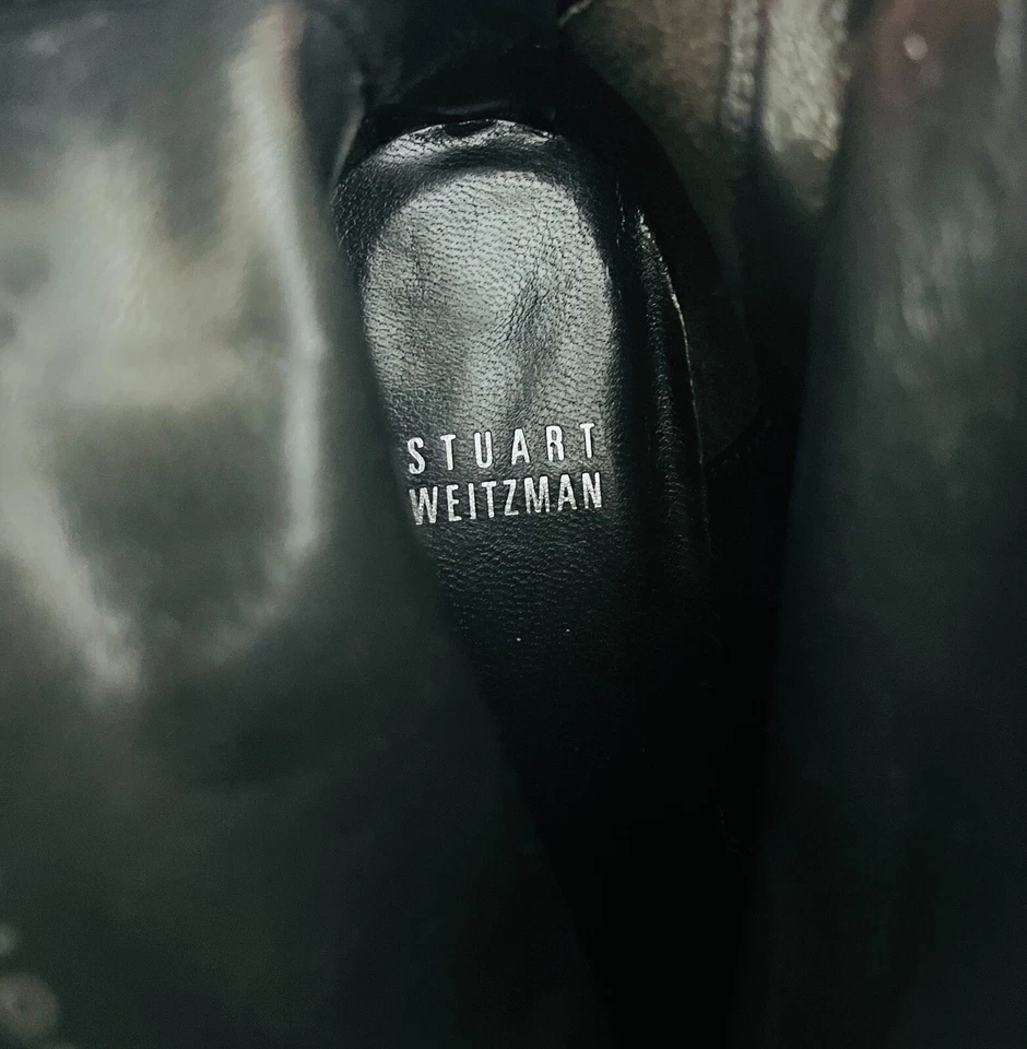 Botines de cuero Stuart Weitzman cierre de cremallera trasera tacón bloque nuevos sin etiquetas talla 6 M Foto 3 de 4