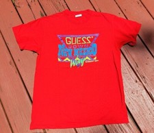 Vintage 1989 Guess Georges Marciano T Shirt Made in USA New Mexico Downs Horse