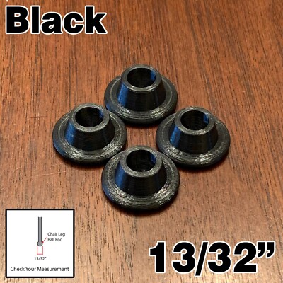 Replacement Chair Glides x4 - 13/32  Black - Eames Eiffel Base Furniture Feet