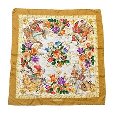 Vintage 1990s Gucci LE LEGGENDE silk twill scarf Made in Italy Floral Asian HTF