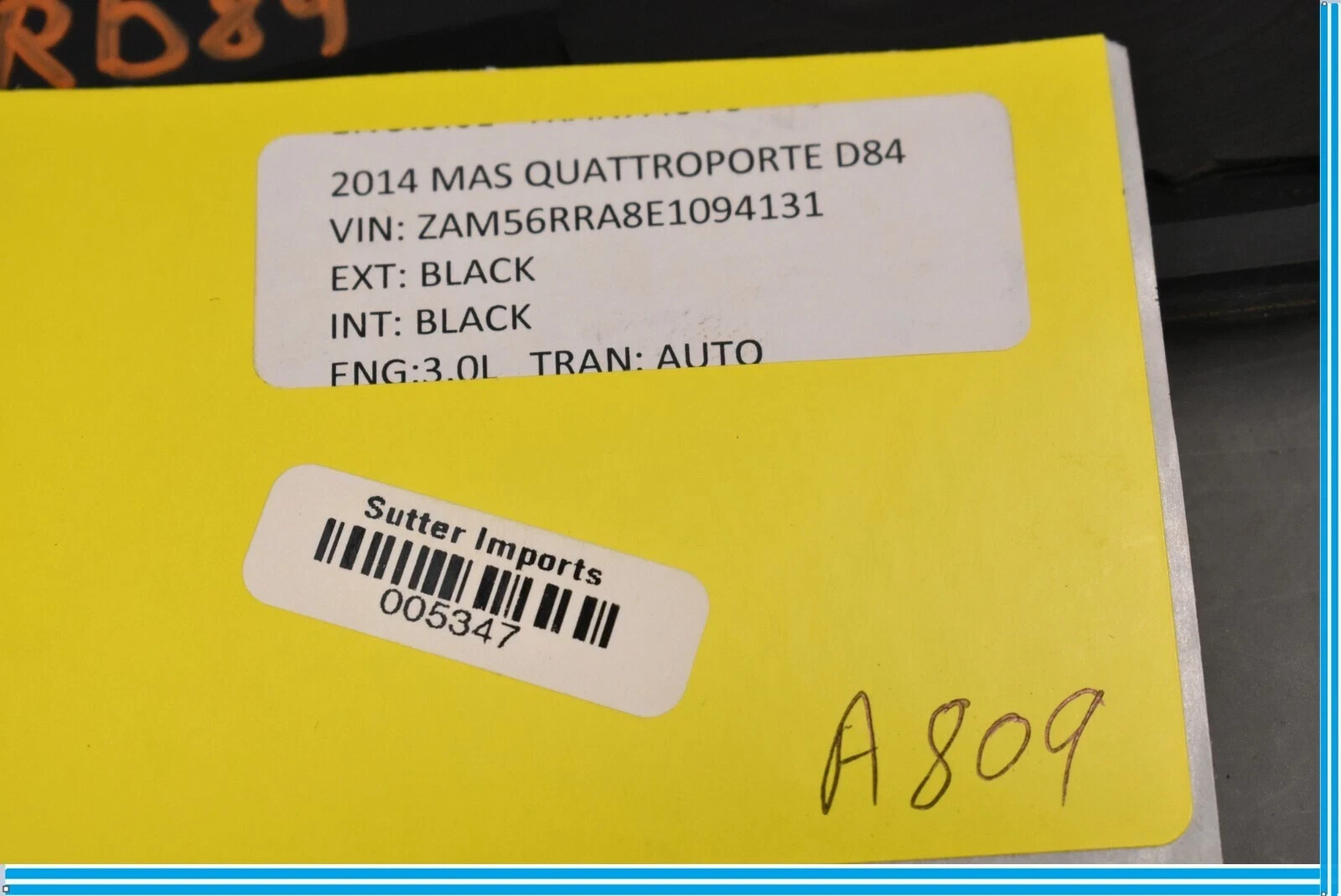 14-22 Maserati Quattroporte M156 Rear Right Side Quarter Window Glass OEM