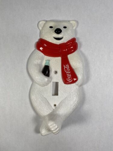 1994 Coca Cola Polar Bear Light Switch Cover Plate Holiday Decor with Box - Picture 1 of 4