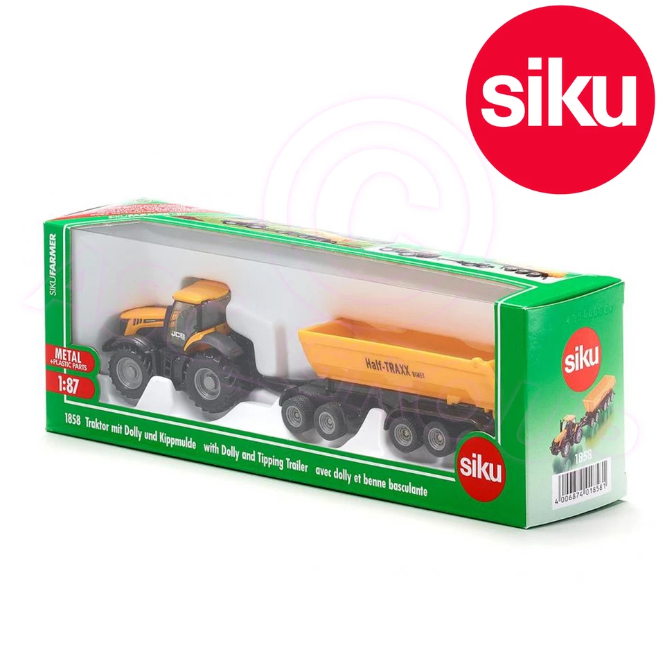 Siku Nessun 1858 1:87 Jcb 8250 Trattore Wth Rimorchio Dolly + Halfpipe con Punte - Immagine 2 di 3