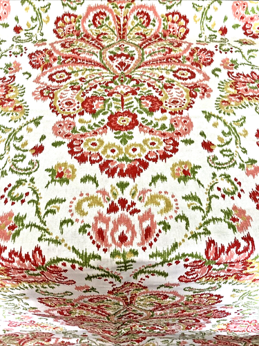Magnolia Home Fabric Provence Poppy Ikat Style Cotton Duck Stan Cathell 3 yd