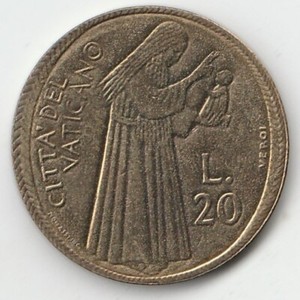 1975 Vatican City 20 Lire *** Holy Year: Confidence in the Lord *** Pope Paul VI