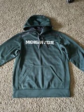 Nike Michigan State Therma Fit Hoodie Mens Sz Small Green Sweatshirt Embroidered