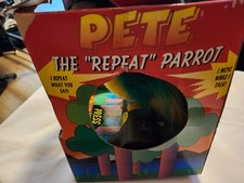 1991 Gemmy Industries Animated Pete The Repeat Parrot Toy In Box Open