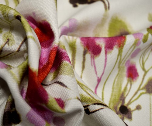 Dandelion Pink Bartson Fabric - Picture 3 of 3