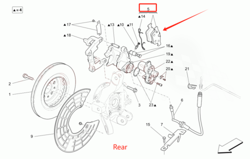 Genuine Rear Brake Pads Set for Maserati Levante Quattroport, 2 Piston Calipers - Bild 11 von 11