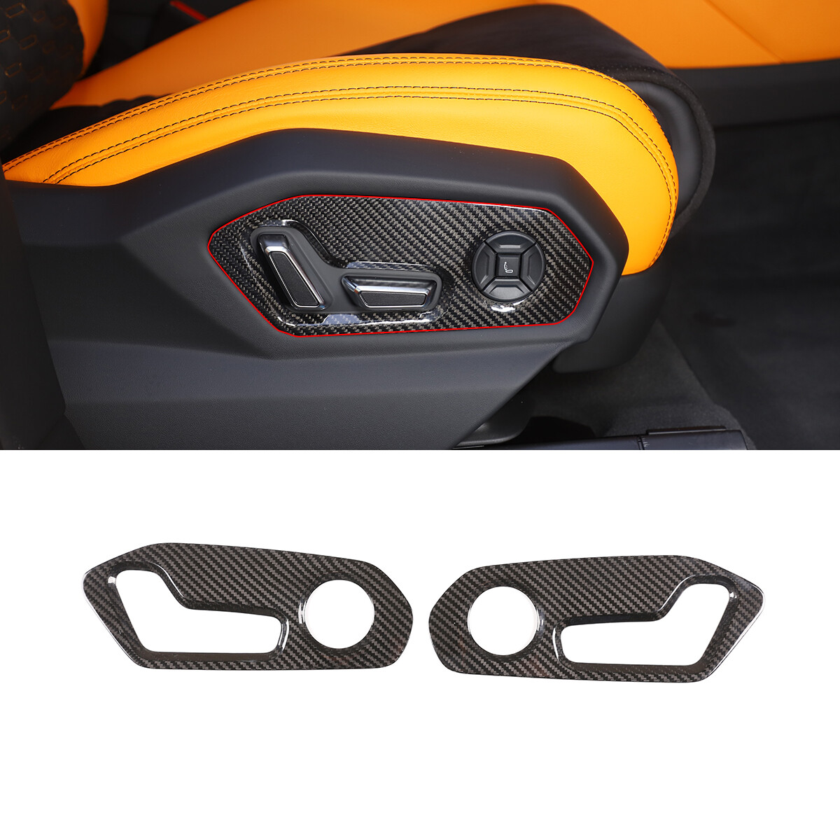 Carbon Fiber Car Seat Adjust Handle Switch Panel Fit for LAMBORGHINI URUS 2018+