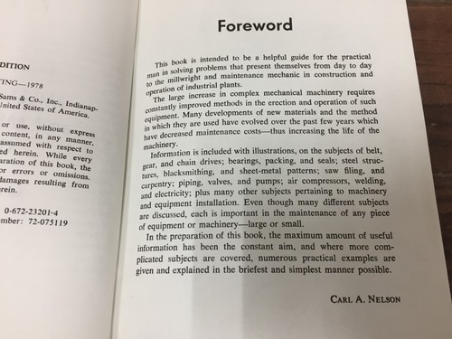 Audel Millwrights and Mechanics Guide de Carl A. Nelson 1972 segunda edición Tapa dura - Imagen 9 de 24