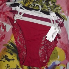5 NEW JESSICA SIMPSON JS78286RS ULTRA FLIRTY LACE BACK STRING BIKINI PANTIES XL